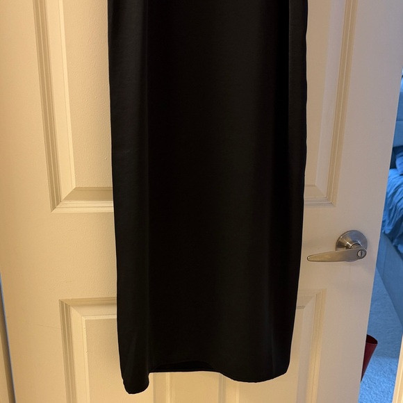 Black Satin Women's midi dress - Picture 3 of 5